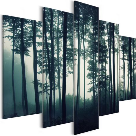 Tableau Imprimé 5 Panneaux "Dark Forest Wide" 50 x 100 cm (1/2)