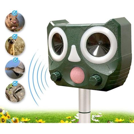 SABIR Répulsif Chat Exterieur, Ultrason Chat, Repulsif Chien, Charge Solaire, Prévenir Les Chiens et Les Chats, Les Oiseaux, pour Jardins, Champs, Pépinières, Etanche IP56 Vert (1/5)