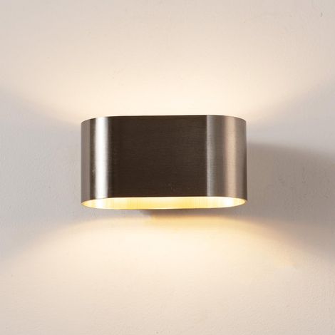 Applique Murale Up & Down avec Douille G9, Design Courbé en Métal, Éclairage Décoratif Intérieur pour Couloir, Salon et Chambre, IP20 (Nickelé) (1/5)