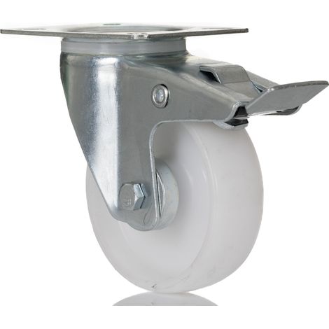 Roulettes industrielles Pivotant avec frein RS PRO, Diam 100mm, 125kg ( Prix pour 1 ) (1/3)