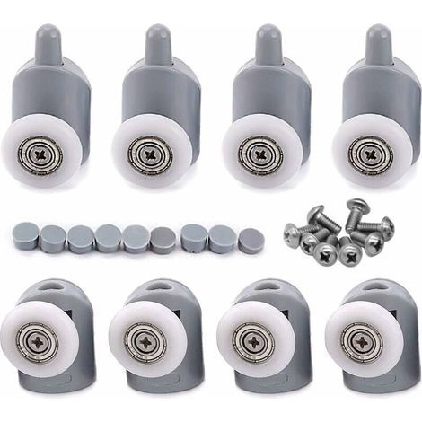 8 PCS 23mm Galet Rouleau, Roulette Roue pour Porte de Douche, Roulettes Coulissantes Porte Salle de Bain (1/5)