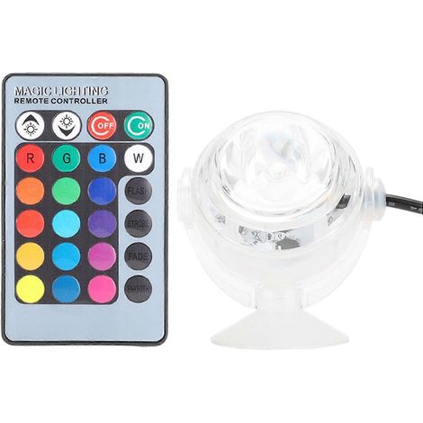 Lampe LED submersible étanche, à dégradé de couleurs, pour aquarium (eau douce et eau de mer). (1/2)