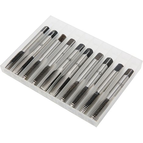 Taraud à tête M10, deux tarauds, cinq chacun, tarauds métriques en acier au carbone, tarauds manuels. (1/5)