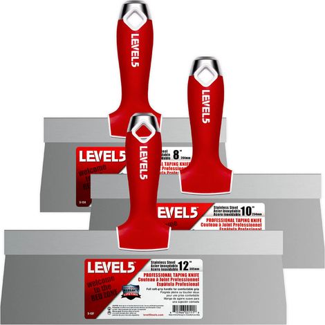 LEVEL5 Fassadenspachtel Set 8"/10"/12" Trockenbau Edelstahl 5-619 (1/5)