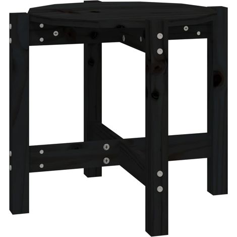 Maison Exclusive - Couchtisch Schwarz Ø 52,5x45 cm Massivholz Kie