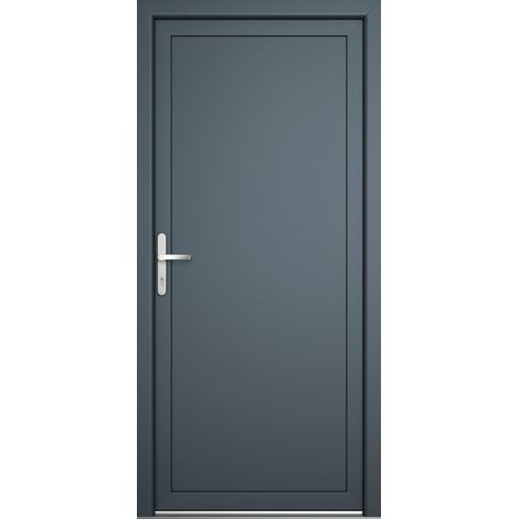 Meeth – Porte de service PVC 90cm x 205cm – Ouverture tirant gauche – Isolation thermique double vitrage – Cadre renforcé en acier