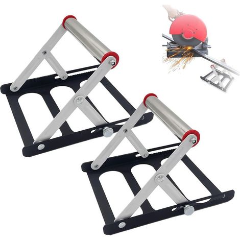 2PCS Support Réglable pour Machine de Découpe en Métal - Tréteaux Réglables pour Scie de Table et Travail (1/5)
