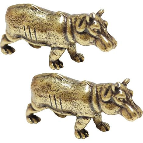 sculpture d hippopotame en laiton massif d coration Feng (1/5)