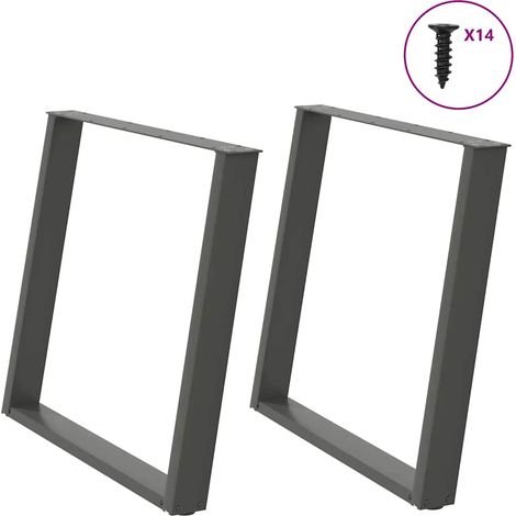 Esstischbeine U-Form 2 Stk. Anthrazit 100x(72-73) cm Stahl