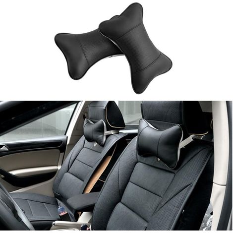 Lot de 2 oreillers de voiture pour appuie-tête noir - Noir-Fei Yu (1/3)