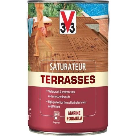 V33 Huile de Terrasse Incolore Protection Bois Extérieur