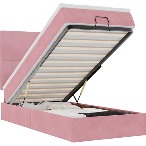 Maison Exclusive - Ottoman-Bett mit Matratzen & LEDs Rosa 100x200