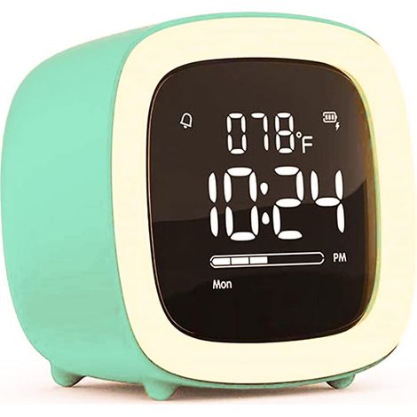 Reveil Enfant,  LED reveil lumineux enfant, Mignon Réveil Numérique avec Répétition, Minuterie, Température, USB Charge, Cadeau pour Enfants Fille et Garcon