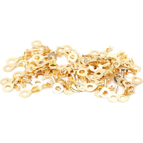 100 cosses annulaires pressées à froid, à sertir, pour câbles de batterie, M6 6,2 mm (1/5)