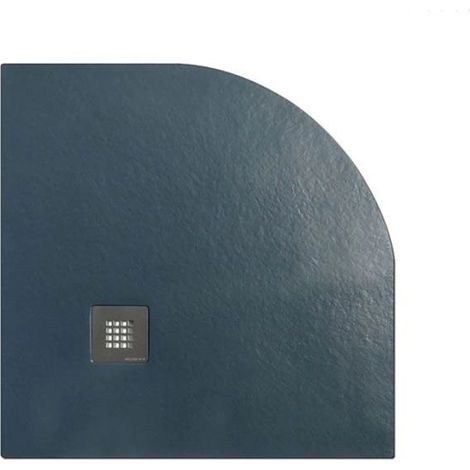 Piatto doccia in pietra SOLIDSTONE alto 2,8 cm - Semicircolare Antracite Grafite nero 80x80 (1/5)