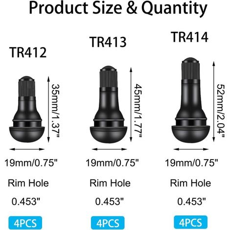 Keyoung – Set di 36 estrattori per valvole – 10 TR412, 6 TR413, 6 TR414 – estrattori per valvole per camion, biciclette e motociclette – riparazione pneumatici tubeless (1/4)