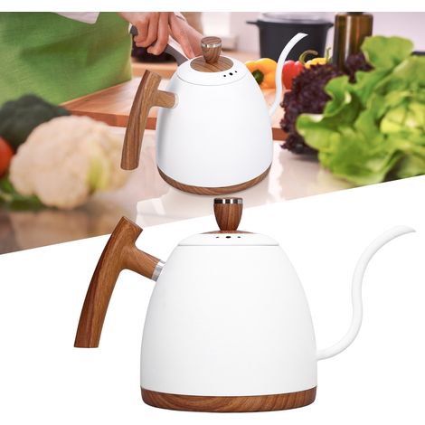 Bouilloire électrique blanche à infusion manuelle avec contrôle constant de la température, cafetière, théière (1/5)