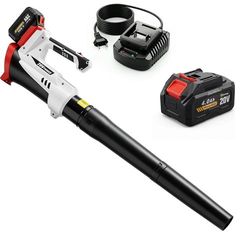 Souffleur de Feuilles sans Fil 250 W avec Batterie 4000mAh et Chargeur, 6 Vitesses, 149 km/h, Blanc produit de qualité avec garantie satisfait ou remboursé