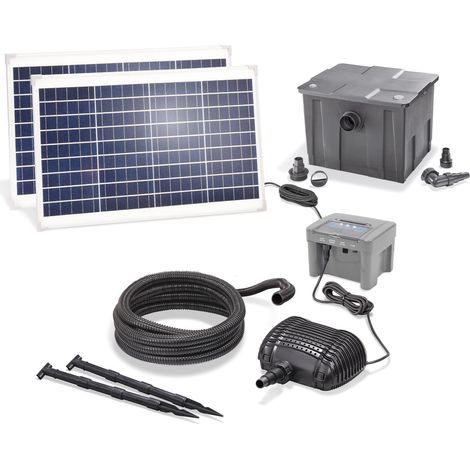 esotec Solar Premium Teichfilter-Set 70/2800 Akku Solarmodul Komplettset 101091