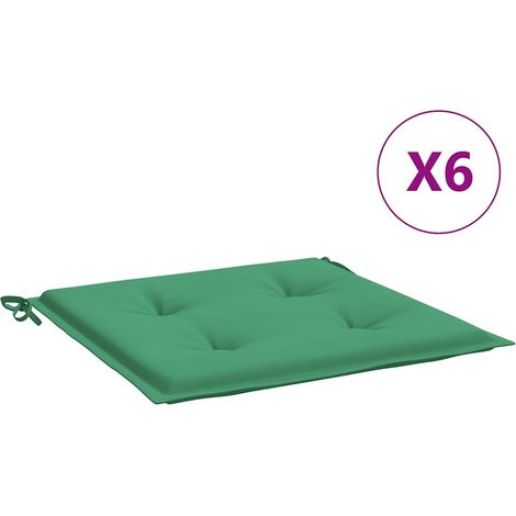 Maison Exclusive - Coussins de chaise jardin lot de 6 vert 40x40x3 cm tissu oxford (1/5)