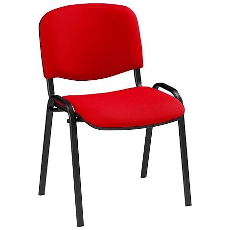 Chaise conférence classique rouge piètement noir - Maxiburo