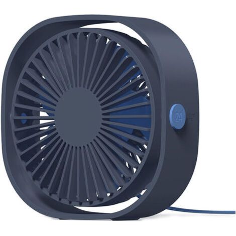 Mini ventilatore USB, portatile e silenzioso, con 3 velocità regolabili, alimentato tramite USB, ideale per casa e ufficio (blu) (1/5)