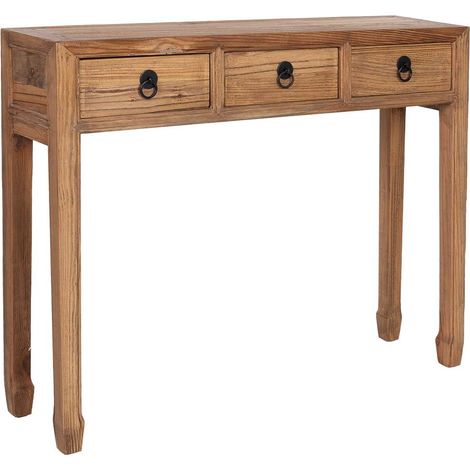 Recibidor de madera beige 105x27x86h cm (1/5)