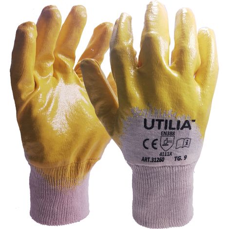 Utilia GUANTI IN NITRILE/COTONE Col. Giallo tg. 9 12.00 paia