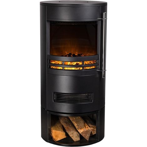 Eurom – Cheminée électrique Orsa 2000W – Métal noir – Dimensions 42x42x85 cm – Pour ambiance chaleureuse moderne