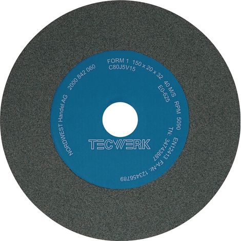 TECWERK Schleifbockscheibe Ø150xB20x32mm 80 Form A SCg TECWERK
