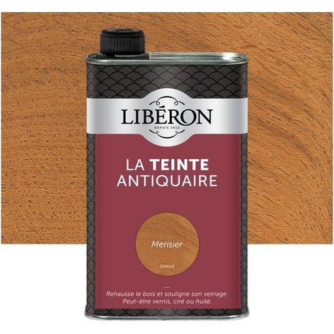 Teinte antiquaire pour bois durs 0.5 L – Couleur merisier – Solvanté pour tous types de bois – Rendement 20 m²/l – Liberon