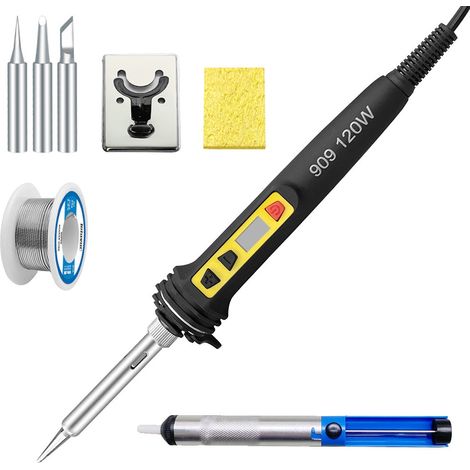 Fer à Souder Kit 120W, Fer à Souder Température Réglable 200600℃ Lot de 8 (1/5)
