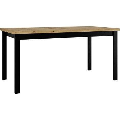 Mesa Victorville 177, Negro, 76x92x160cm, Alargamiento, Aglomerado laminado, Madera