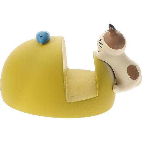 Support de Téléphone Portable Maintien Ferme en Résine Forme Chat Adorable Jaune Utilisation Pratique et Décoration de Bureau pour et Garçon et Filles (1/5)