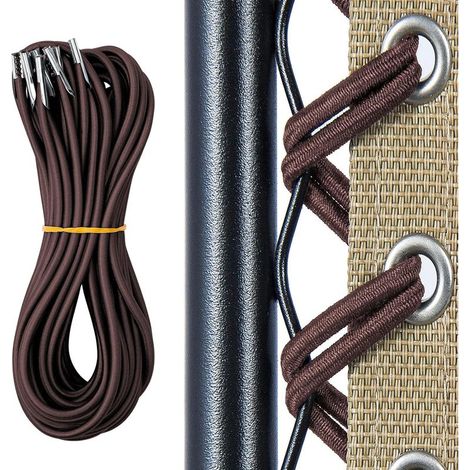 Corde de remplacement élastique universelle, lot de 4, pour chaises pliantes inclinables, fauteuils relax et transats à gravité zéro. (1/5)