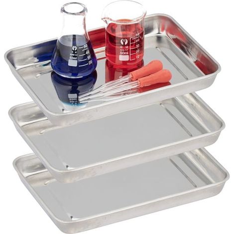 Assiettes de service en acier inoxydable - 3 pièces (1/5)