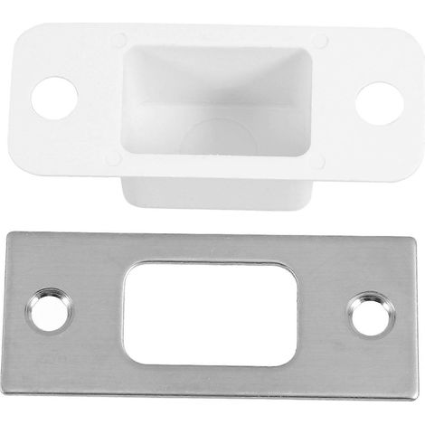 Plaque de gâche de serrure, plaque de renfort pour loquet de porte, quincaillerie de porte en acier inoxydable, fonction de protection, installation facile, 7,00 x 2,70 x 0,10 cm, 1 jeu (1/5)