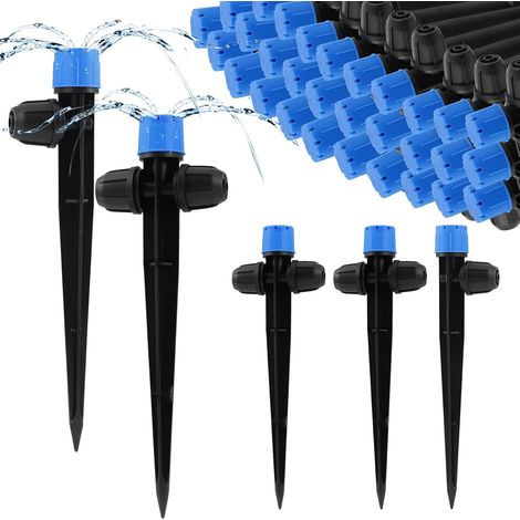 Tropfbewässerungs-Emitter – 35er-Pack – Kunststoff – 360° verstellbar – Garten und Gewächshaus – Blau (1/5)