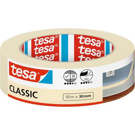 TESA® Malerband Classic Masking Painter Ribbon. 50m: 30 mm (por 10)