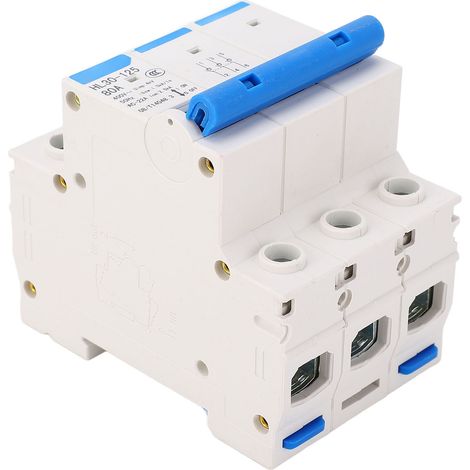 Interrupteur de sectionnement, disjoncteur miniature ignifugé pour PC, tripolaire, montage sur rail DIN, 400 V, 80 A (1/5)