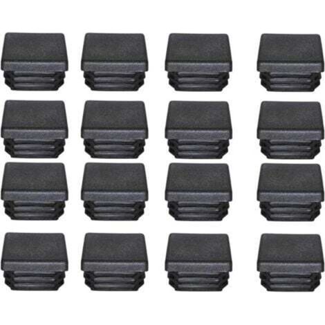 Aiperq Bouchon Plastique 40x40mm Embout Tube Carre Noir Plastique Embout Bouchons D'obturation pour Pieds de Meuble Trampoline 16PCS