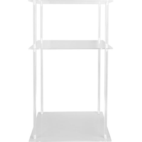 3 Tier Small Acrylic Side Table Clear Small Nightstand Bedside Table for Home Living Room Bedroom Square (1/5)