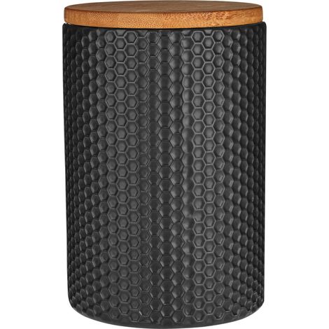 Premier Housewares Geome Dolomite and Matt Black Hex Canister