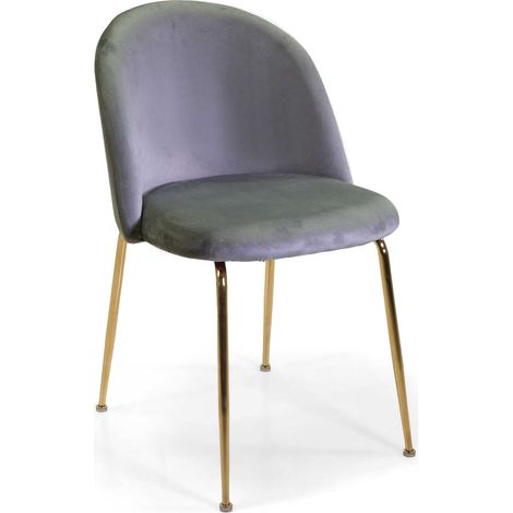 Sedia Sammi 50x57xh47/77,5 cm in Tessuto Velluto Grigio/Oro (1/3)