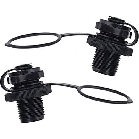 Lot DE 2 Valves d'Air Adaptateur de Soupape Bouchons Pour Bateau Gonflable De Kayak, Noir (1/5)