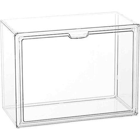 Boîte de rangement pour jouets avec gradins, étagère de rangement transparente et portable, anti-poussière, empilable, en bois. (1/5)
