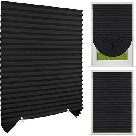 Store plissé sans perçage - Store plissé 60 x 150 cm (L x H) - Store opaque pour préserver votre intimité - Store plissé autocollant - Protection solaire - 60 x 150 cm (1/4)