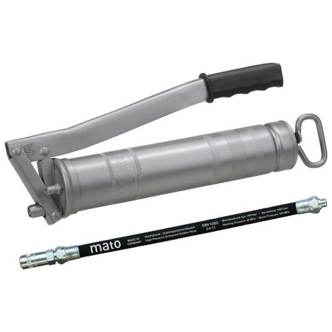 Pompe à graisse tout acier E500 m. Tuyau M10x1 Cartouche de 400g /500g en vracMATO (1/3)