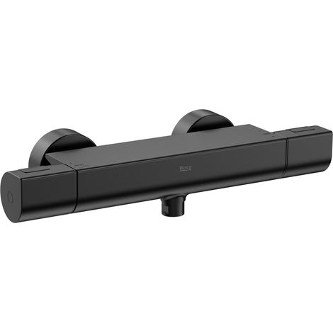 ROCA A5A142ENM0 T-1000 ROUND Grifo Termostático Exterior Ducha Negro Titanio Cepillado - ref: A5A142ENM0 (1/2)