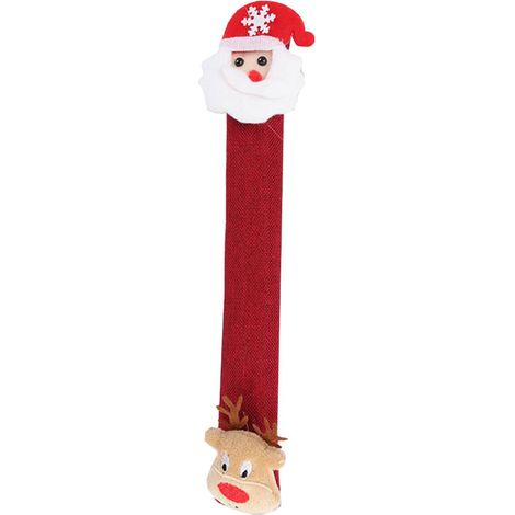 Gant De Protection - En Lin - Pour Micro-ondes Four Réfrigérateur - Motif De Noël - Rouge - 1 Pièce (1/5)